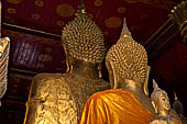 Luang Prabang, Laos - Wat Mai, detail of the Buddha altar inside the sim. 